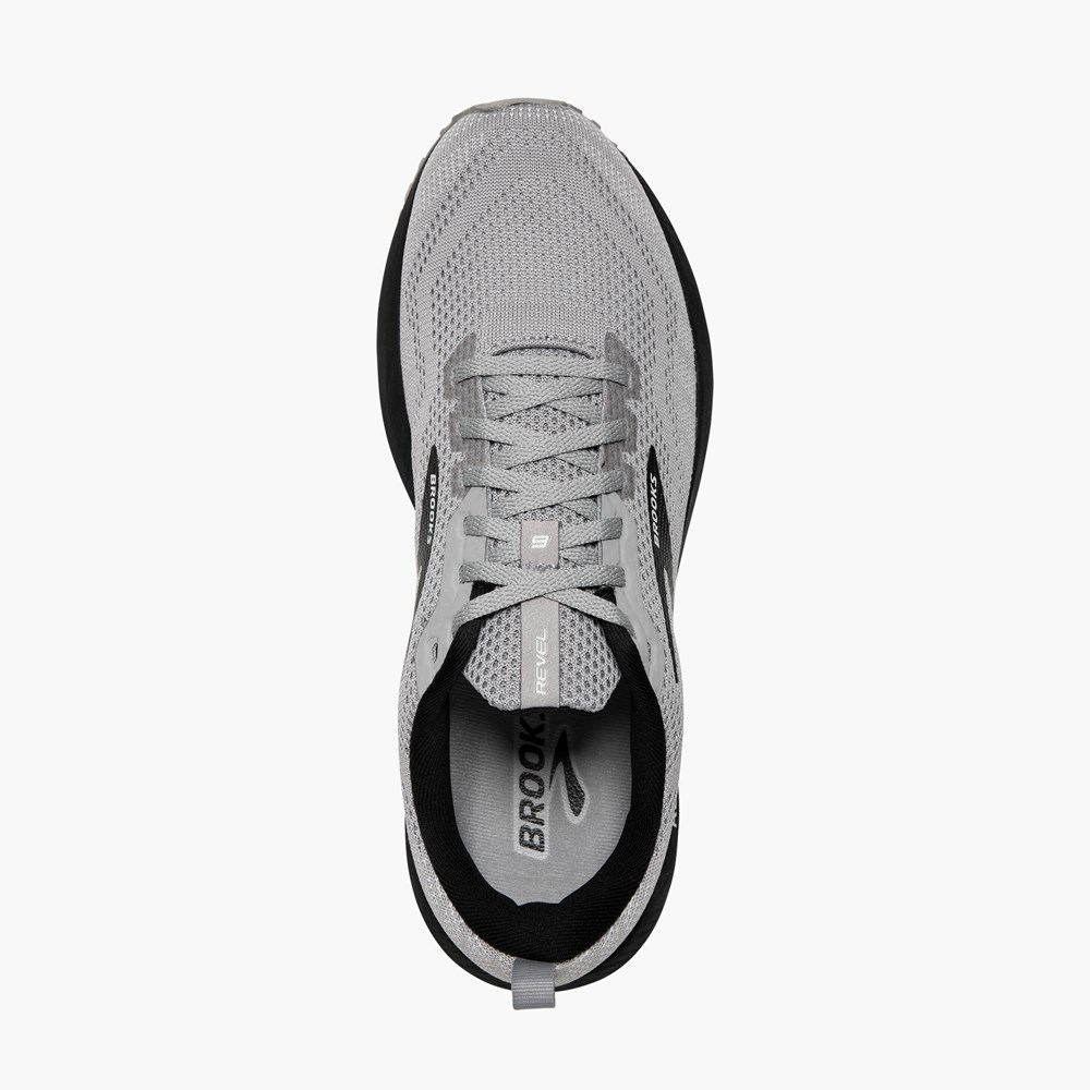 Chaussures Running Route Brooks Revel 6 Grise Noir Homme | IFS-4134725